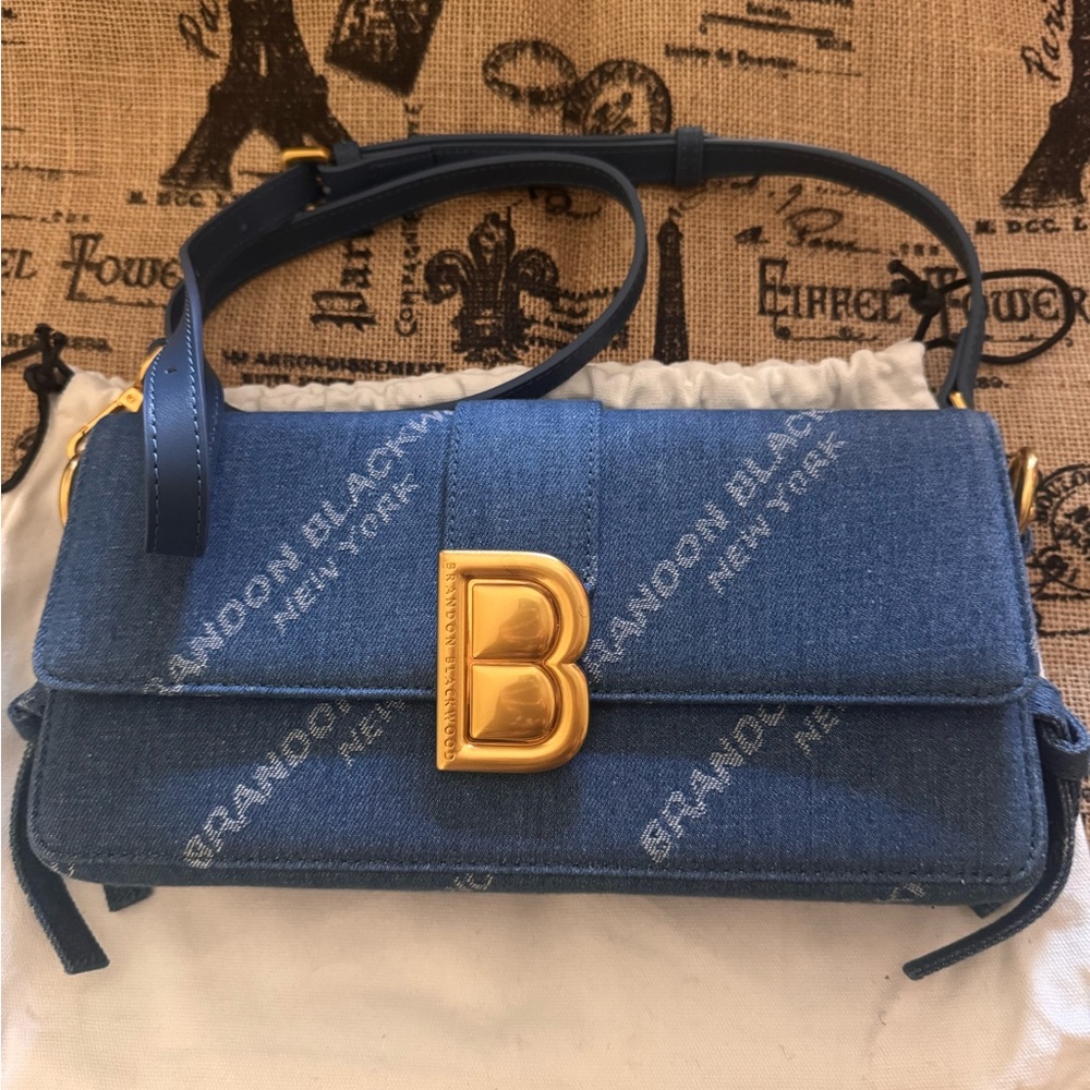 New Condition, Brandon Blackwood Medium Nia Bag Monogram Denim